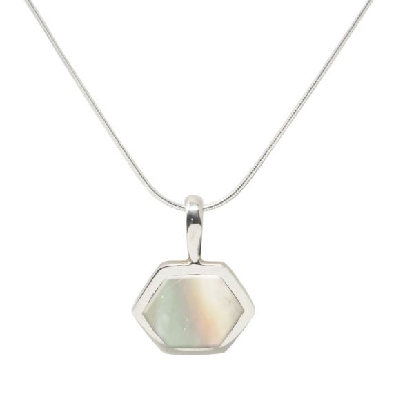 Rose Gold Mother of Pearl Hexagonal Pendant