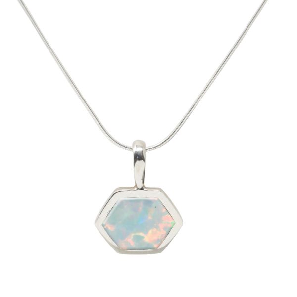 Rose Gold Opalite Sun Ice Hexagonal Pendant