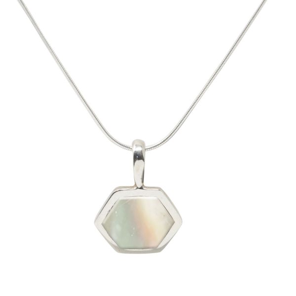 Silver Mother of Pearl Hexagonal Pendant
