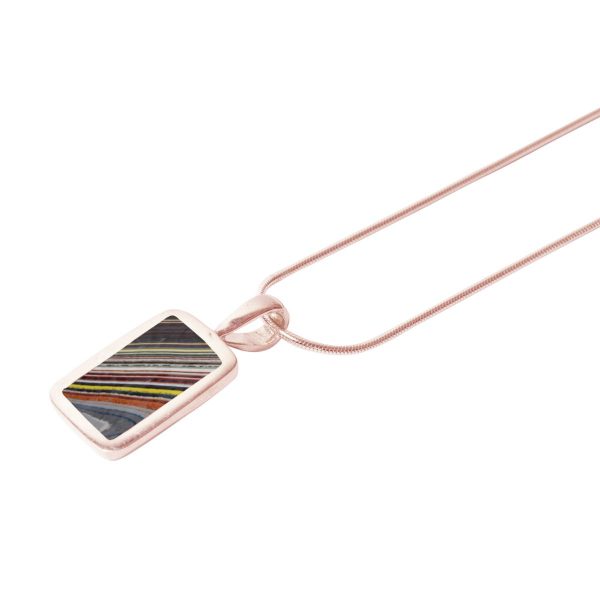 Rose Gold Fordite Oblong Pendant