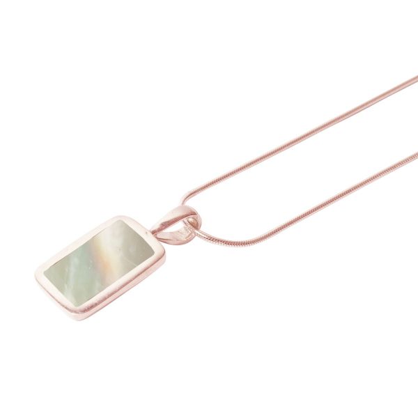 Rose Gold Mother of Pearl Oblong Pendant