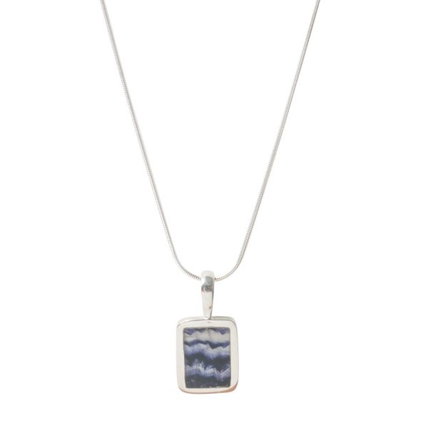 Silver Blue John Oblong Pendant