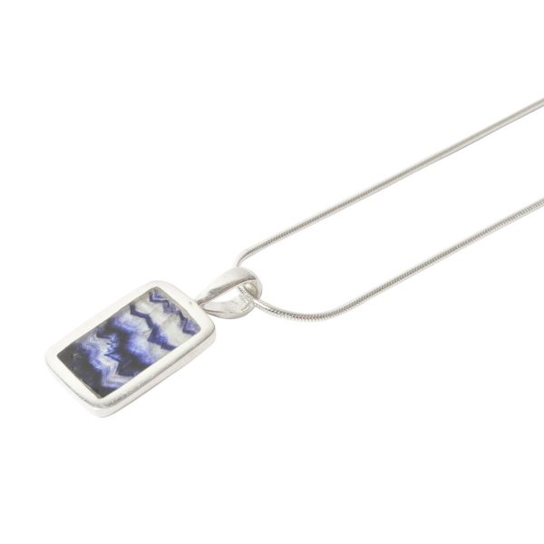 Silver Blue John Oblong Pendant