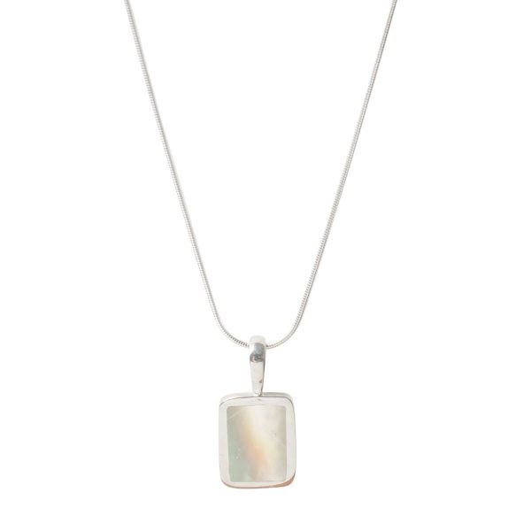 Silver Mother of Pearl Oblong Pendant