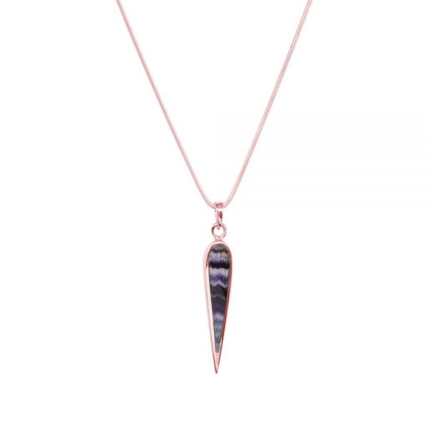 Rose Gold Blue John Pendant