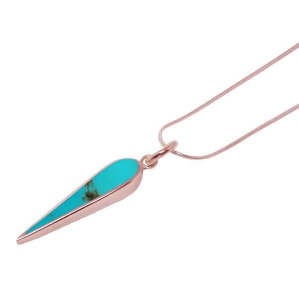 Rose Gold Turquoise Pendant