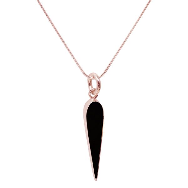 Rose Gold Whitby Jet Pendant