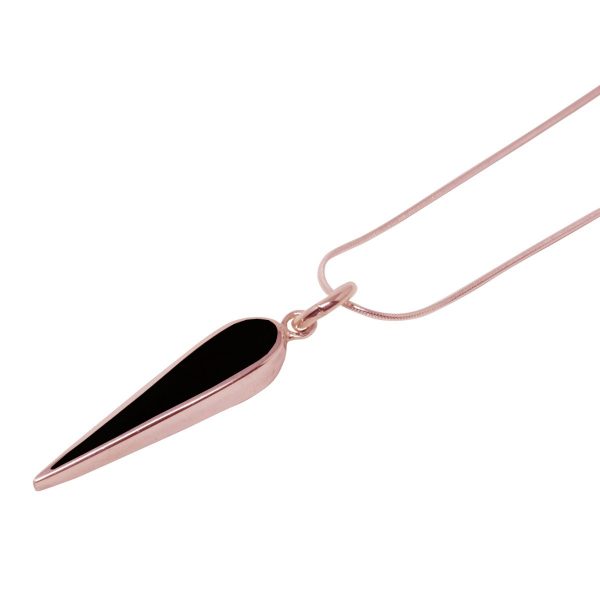 Rose Gold Whitby Jet Pendant