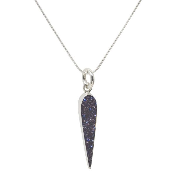 Silver Blue Goldstone Pendant