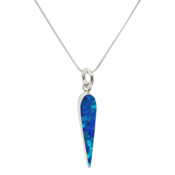 Silver Cobalt Blue Opalite Pendant