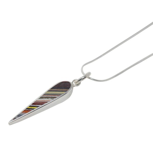 Silver Fordite Pendant