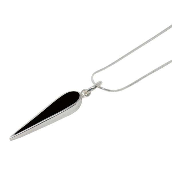 Silver Whitby Jet Pendant