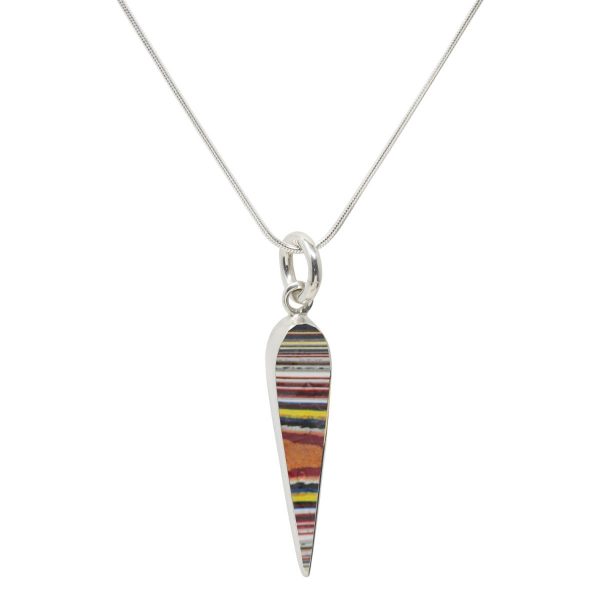 White Gold Fordite Pendant