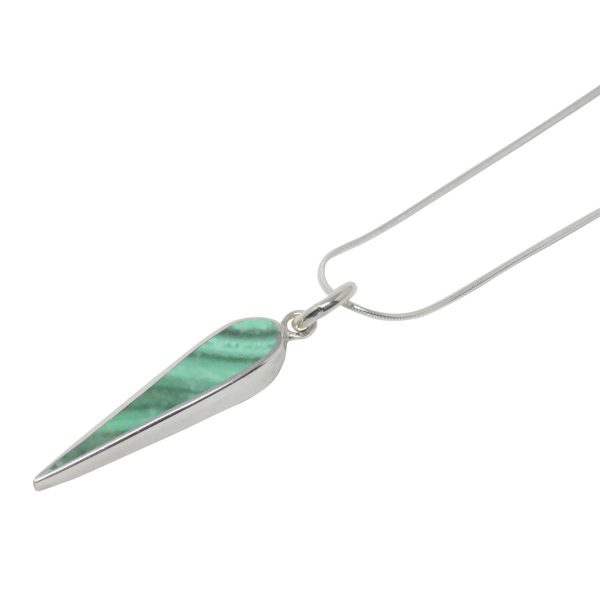 White Gold Malachite Pendant