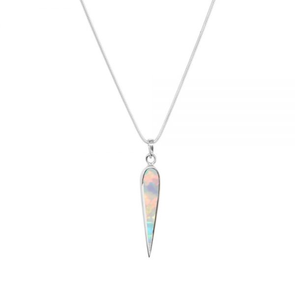 White Gold Opalite Sun Ice Pendant