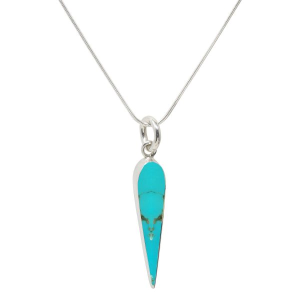 White Gold Turquoise Pendant