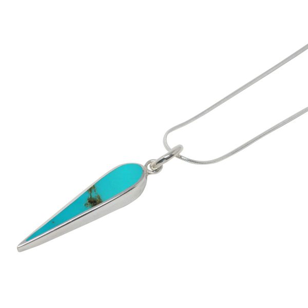 White Gold Turquoise Pendant