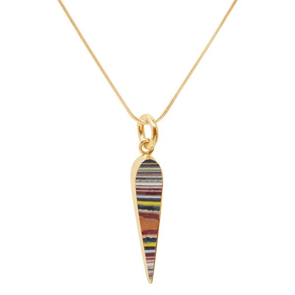 Yellow Gold Fordite Pendant