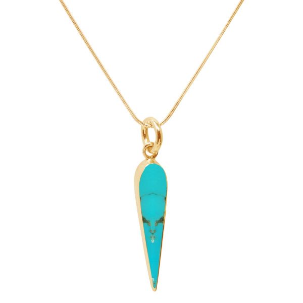 Yellow Gold Turquoise Pendant