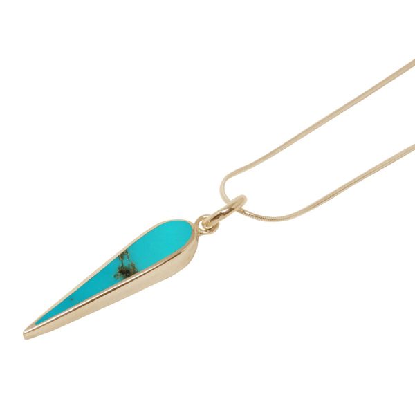 Yellow gold Turquoise Pendant