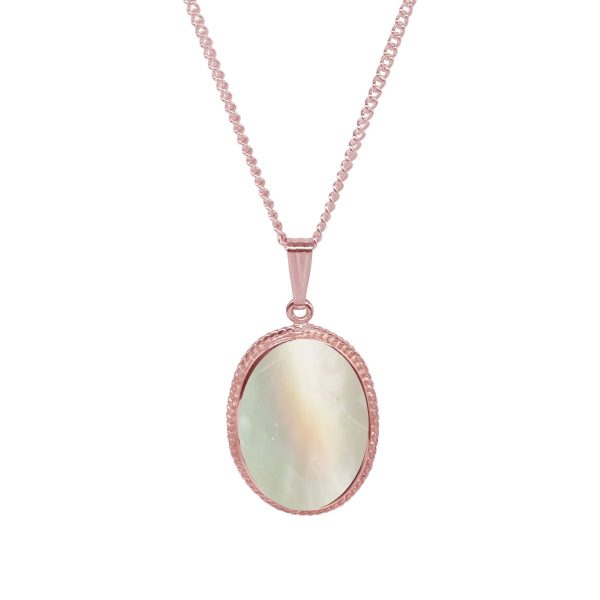 Rose Gold Mother of Pearl Oval Pendant