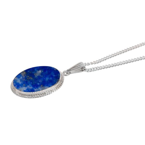 Silver Lapis Oval Pendant