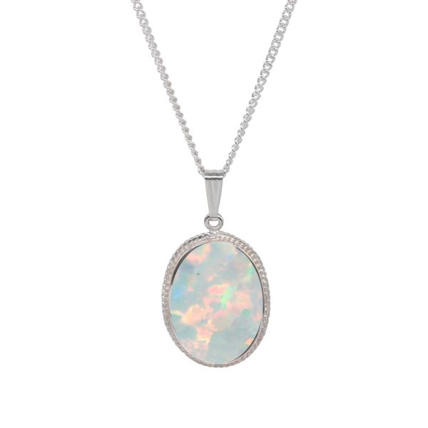 Silver Opalite Oval Pendant