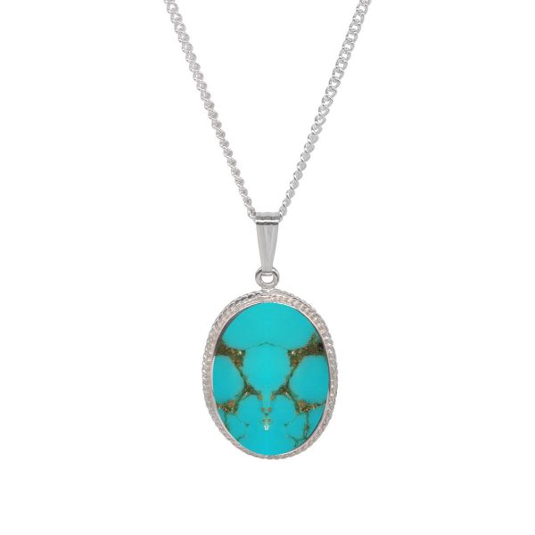 Silver Turquoise Oval Pendant