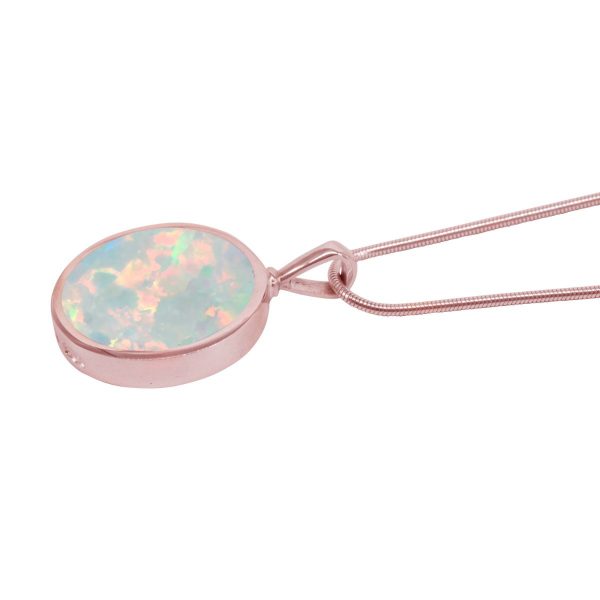 Rose Gold Opalite Round Double Sided Pendant