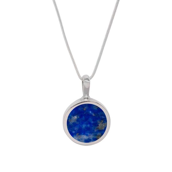 Silver Lapis Round Double Sided Pendant