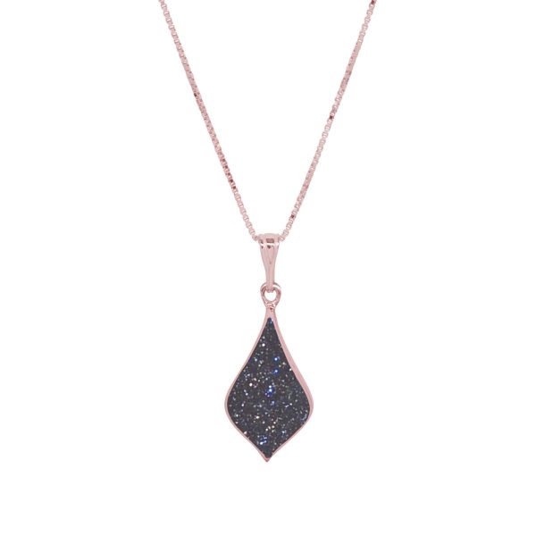 Rosr Gold Blue Goldstone Pendant