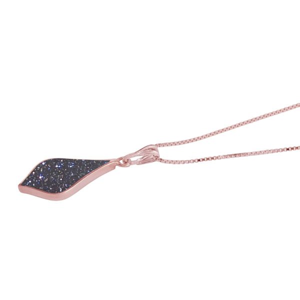 Rose Gold Blue Goldstone Pendant