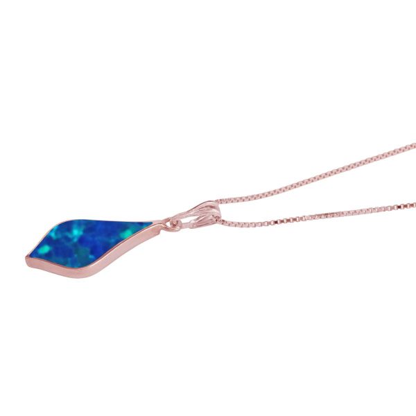 Rose Gold Opalite Cobalt Blue Pendant