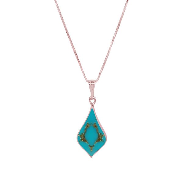 Rose Gold Turquoise Pendant