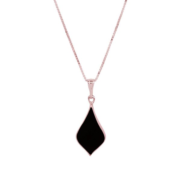 Rose Gold Whitby Jet Pendant