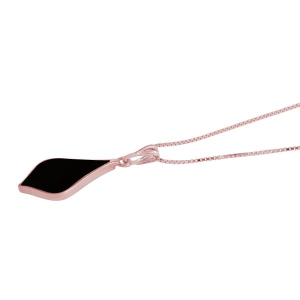 Rose Gold Whitby Jet Pendant