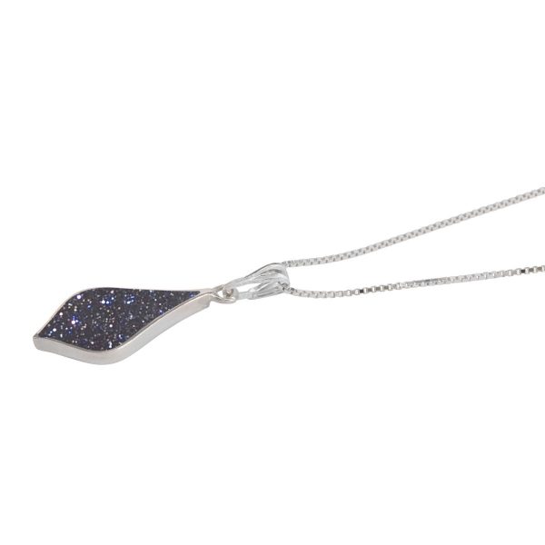 Silver Blue Goldstone Pendant