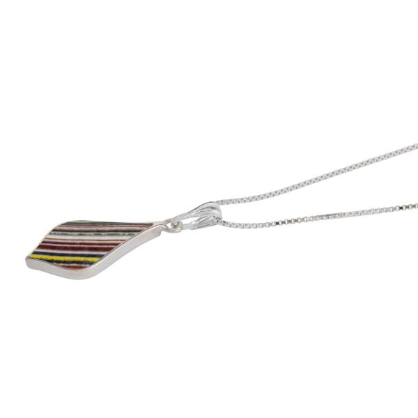 Silver Fordite Pendant