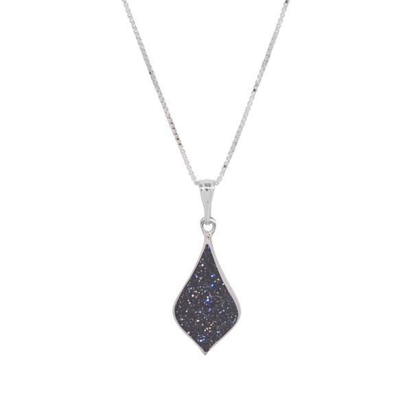 White Gold Blue Goldstone Pendant