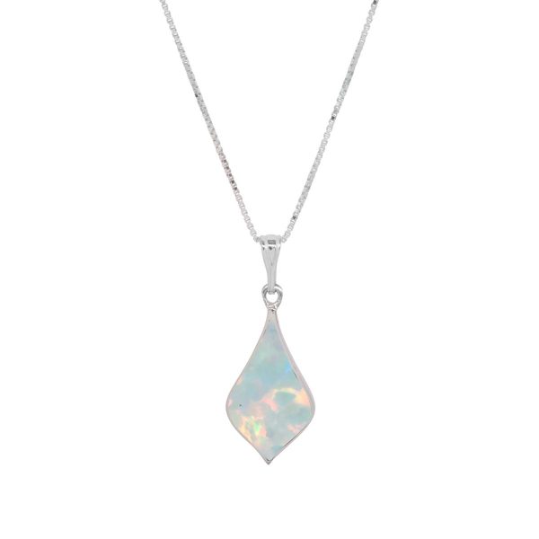 White Gold Opalite Sun Ice Pendant