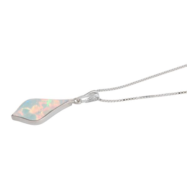 White Gold Opalite Sun Ice Pendant