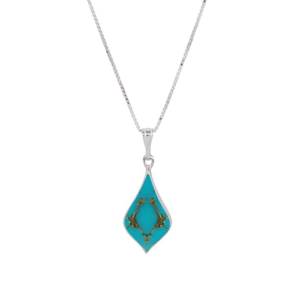 White Gold Turquoise Pendant