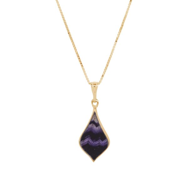 Yellow Gold Blue John Pendant