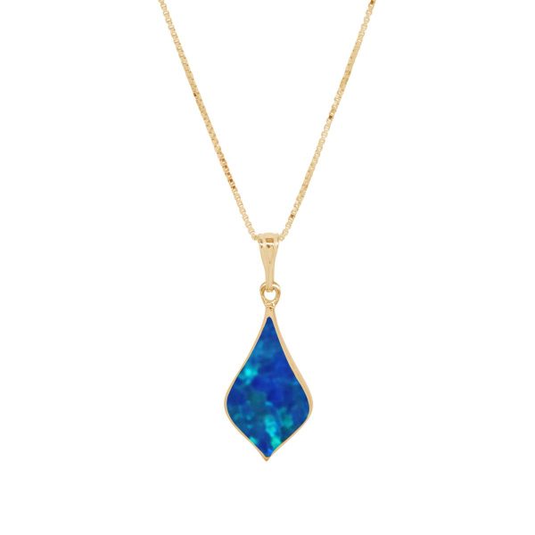 Yellow Gold Cobalt Blue Pendant