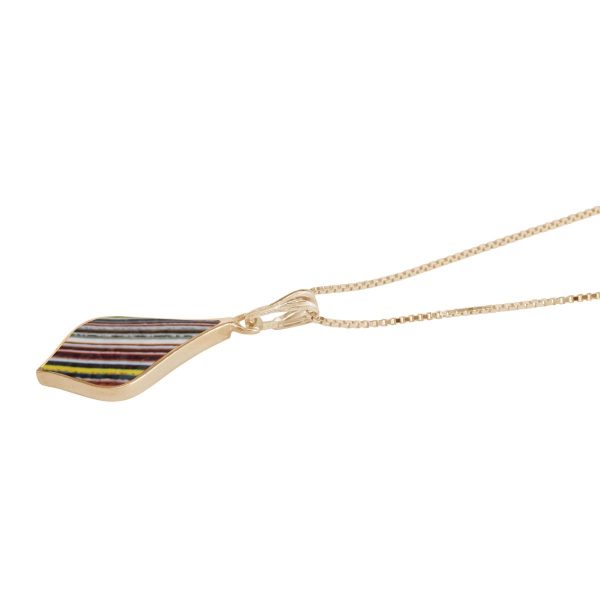 Yellow Gold Fordite Pendant