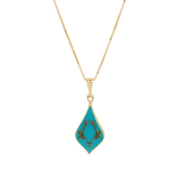 Yellow Gold Turquoise Pendant