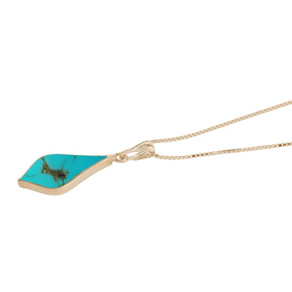 Yellow Gold Turquoise Pendant