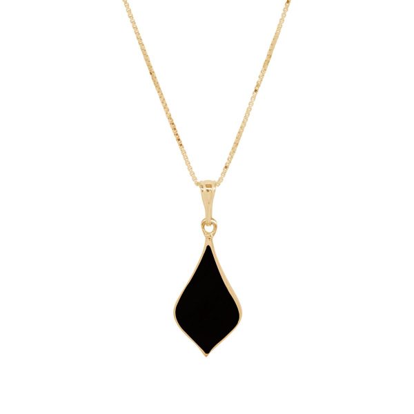 Yellow Gold Whitby Jet Pendant