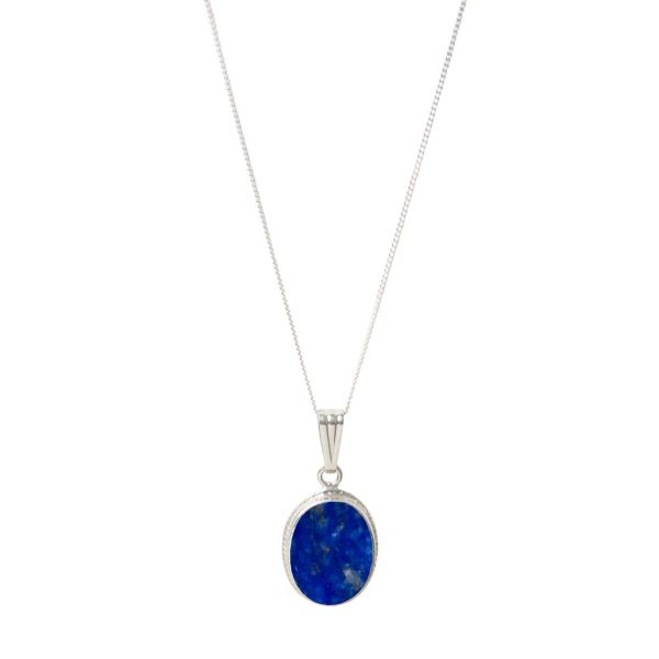 Silver Lapis Oval Pendant