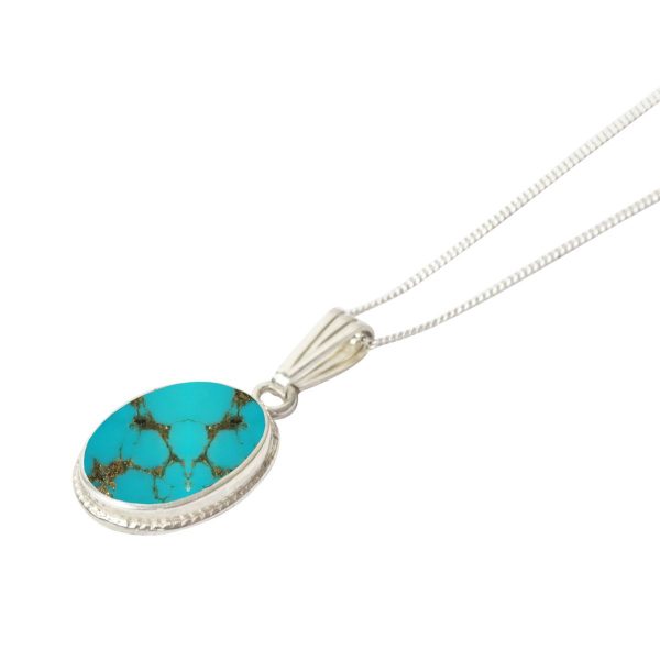 Silver Turquoise Oval Pendant